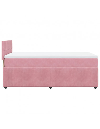 Giroletto a Molle con Materasso Rosa 80x200 cm in Velluto