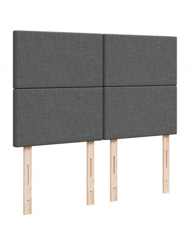 Giroletto a Molle con Materasso Grigio Scuro 140x200cm Tessuto