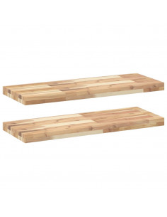 Mensole da Parete 2 pz 80x30x4 cm Legno Acacia Non Trattato 2