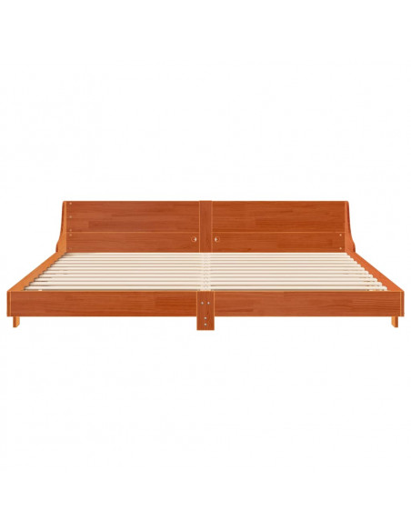 Giroletto con Testiera Marrone Cera 180x200 cm Massello Pino