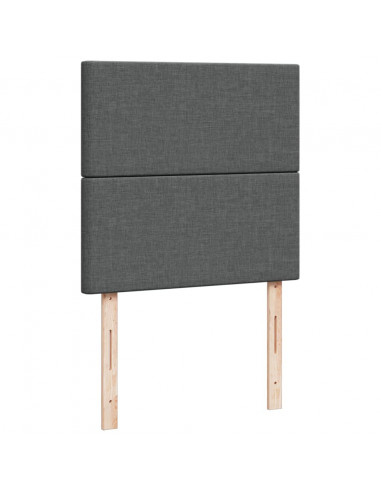Giroletto a Molle con Materasso Grigio Scuro 90x190 cm Tessuto