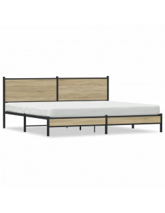 Giroletto senza Materaso in Metallo Rovere Sonoma 200x200 cm 2