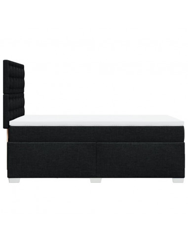 Giroletto a Molle con Materasso Nero 90x200 cm in Tessuto