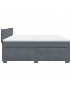 Giroletto a Molle con Materasso Grigio Scuro 180x200 cm Velluto 2