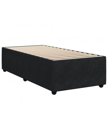 Giroletto a Molle con Materasso Nero 90x200 cm in Velluto