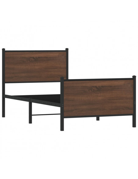 Giroletto Testiera e Pediera Metallo Rovere Marrone 90x190 cm