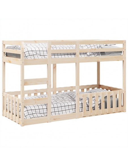 Letto a Castello 75x190 cm in Legno Massello di Pino