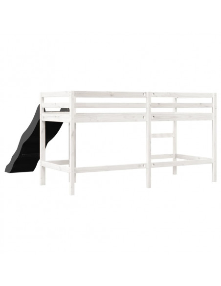 Letto a Soppalco senza Materasso Bambini Bianco 90x200cm Pino