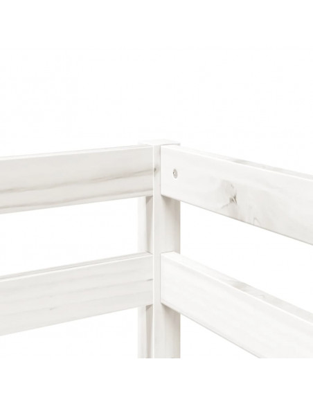 Letto a Soppalco senza Materasso Bambini Bianco 90x200cm Pino