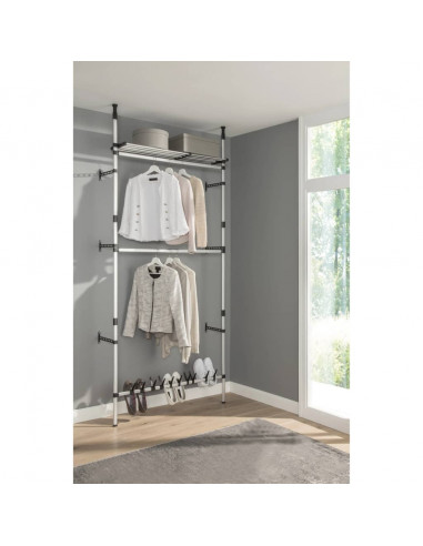Sistema Telescopico per Guardaroba Aste Mensole in Alluminio