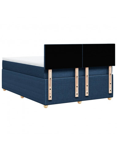 Giroletto a Molle con Materasso Blu 140x200 cm in Tessuto