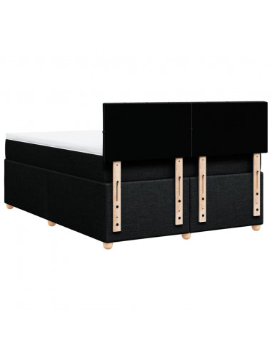 Giroletto a Molle con Materasso Nero 140x200 cm in Tessuto