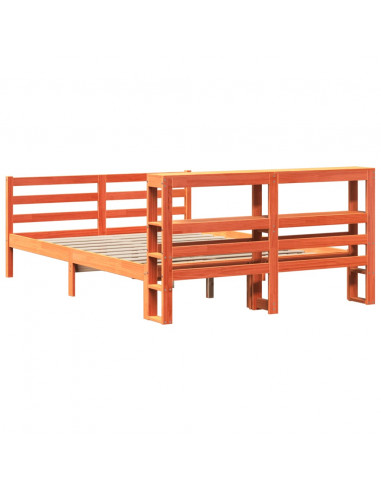 Letto senza Materasso Marrone Cera 140x190 cm in Legno di Pino