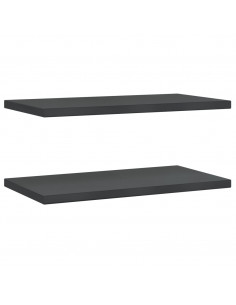 Mensole a Muro 2 pz 75x40x3 cm Nero in Acciaio Inossidabile 2