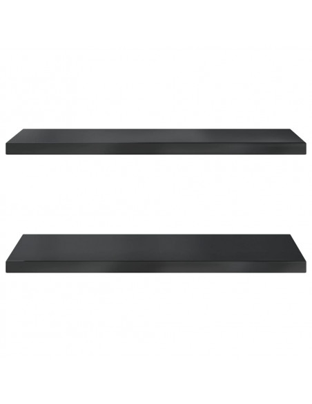 Mensole a Muro 2 pz 75x40x3 cm Nero in Acciaio Inossidabile