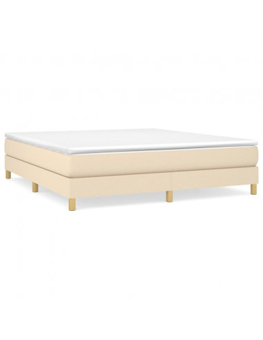 Giroletto a Molle con Materasso Crema 160x200 cm in Tessuto