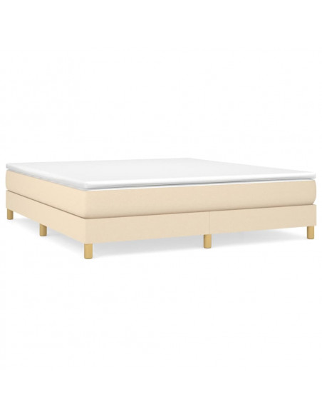 Giroletto a Molle con Materasso Crema 160x200 cm in Tessuto