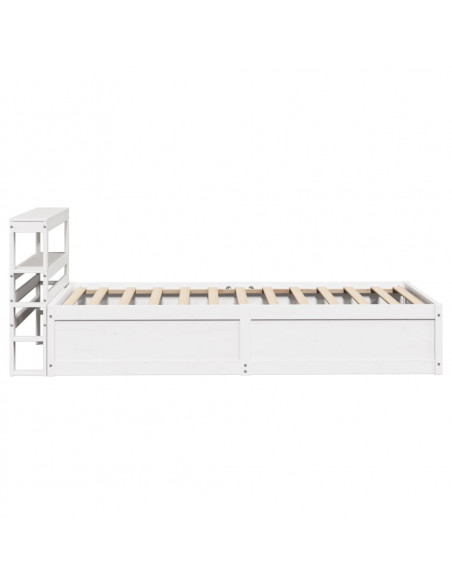 Giroletto con Testiera Bianco 75x190 cm Legno Massello di Pino