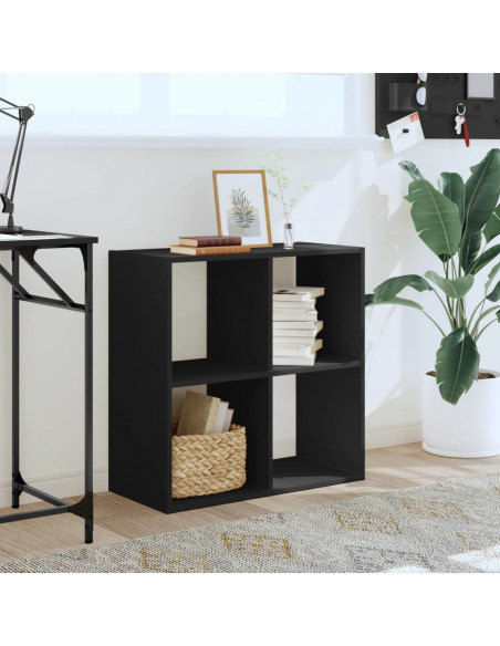 Libreria Nera 68,5x32x68,5 cm in Legno Multistrato