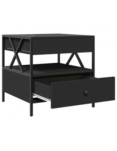 Tavolino da Salotto con LED Infinity Nero 50x50x51 cm