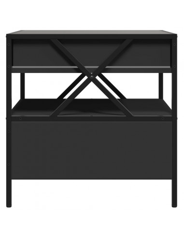 Tavolino da Salotto con LED Infinity Nero 50x50x51 cm