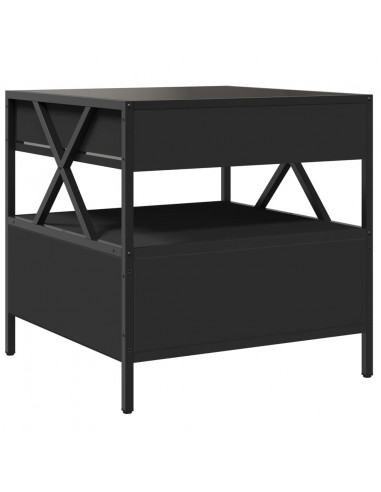 Tavolino da Salotto con LED Infinity Nero 50x50x51 cm