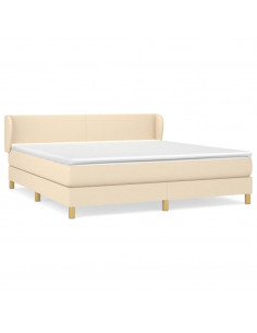 Giroletto a Molle con Materasso Crema 160x200 cm in Tessuto 2