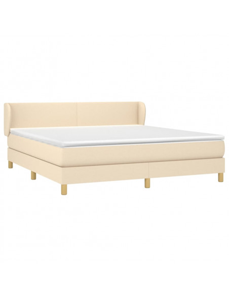 Giroletto a Molle con Materasso Crema 160x200 cm in Tessuto