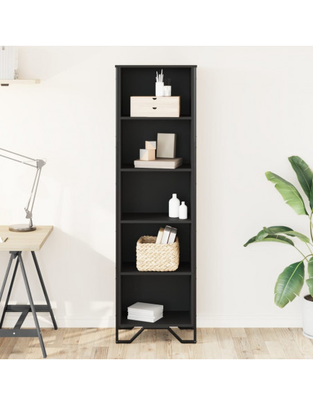 Libreria Nera 50x31x169 cm in Legno Multistrato