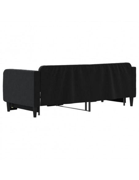 Divano Letto con Letto Estraibile Nero 80x200 cm in Velluto