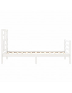 Giroletto con Testiera Bianco 90x200 cm in Legno Massello 2