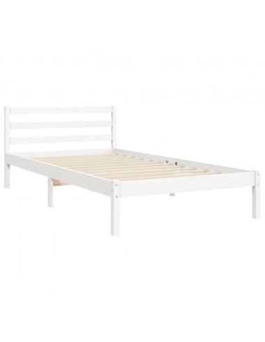 Giroletto con Testiera Bianco 90x200 cm in Legno Massello