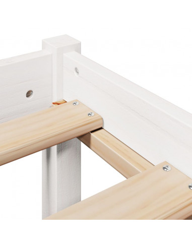 Letto senza Materasso Bianco 140x200 cm Legno Massello di Pino