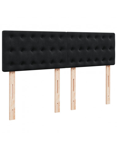 Giroletto a Molle con Materasso Nero 140x200 cm in Velluto