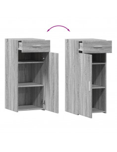 Credenza Grigio Sonoma 40x42,5x93 cm in Legno Multistrato 2