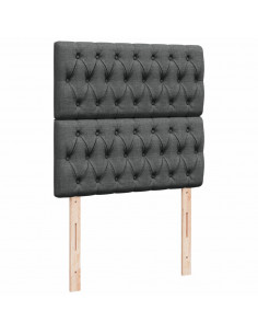 Giroletto a Molle con Materasso Grigio Scuro 90x200 cm Tessuto 2