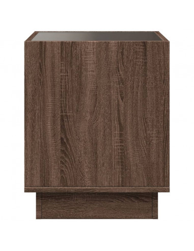 Tavolino da Salotto con LED Infinity Rovere Marrone 40x40x50 cm