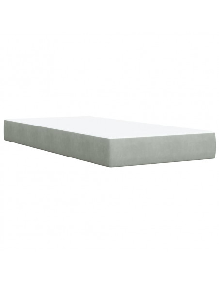 Giroletto a Molle con Materasso Grigio Chiaro 80x200 cm Velluto