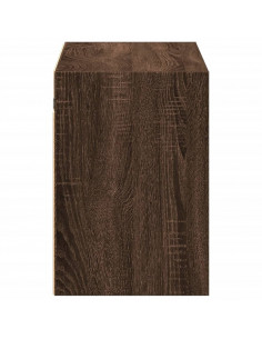 Mobile TV a Parete con Luci LED Rovere Marrone 100x31x45 cm 2