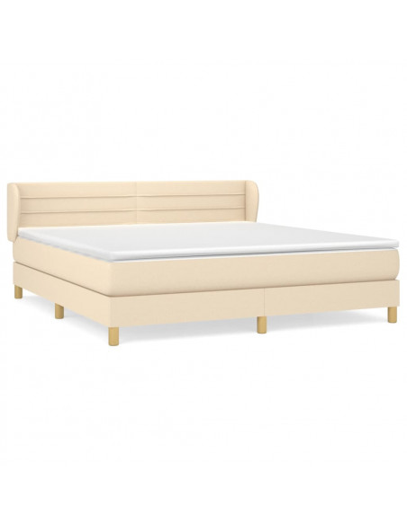 Giroletto a Molle con Materasso Crema 180x200 cm in Tessuto