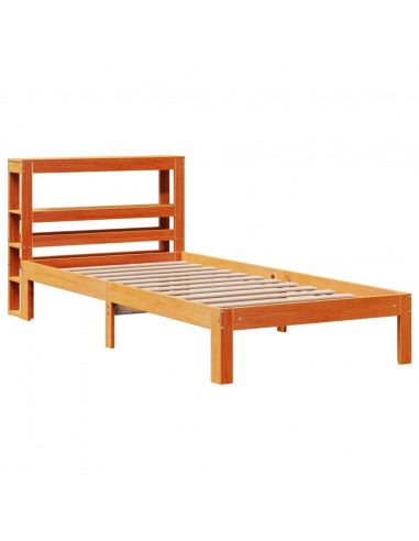 Letto senza Materasso Marrone Cera 100x200 cm in Legno di Pino