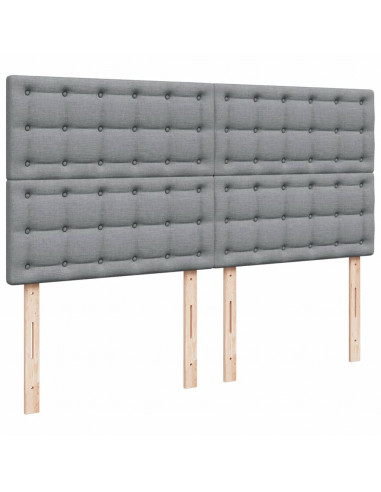 Giroletto a Molle con Materasso Grigio Chiaro180x200 cm Tessuto