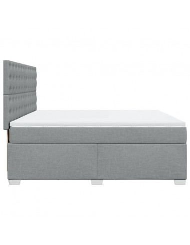 Giroletto a Molle con Materasso Grigio Chiaro180x200 cm Tessuto