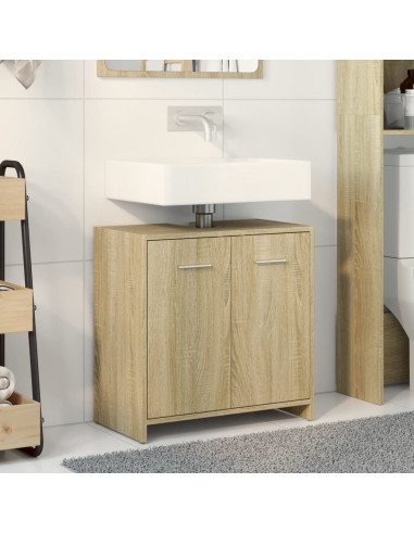 Mobile Lavabo Bagno Rovere Sonoma 60x33x60 cm Legno Multistrato