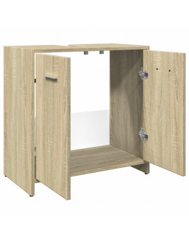 Mobile Lavabo Bagno Rovere Sonoma 60x33x60 cm Legno Multistrato
