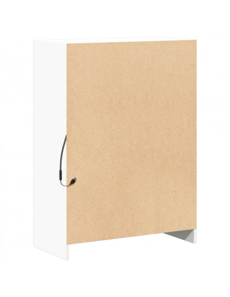 Credenza con LED Bianca 72x34x100 cm in Legno Multistrato