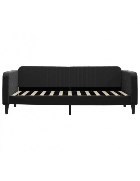 Divano Letto Estraibile con Cassetti Nero 90x200 cm in Velluto