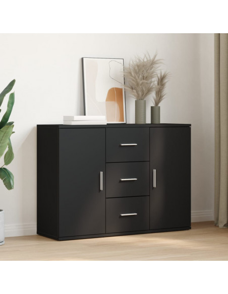 Credenza Nera 90,5x29,5x65 cm in Truciolato