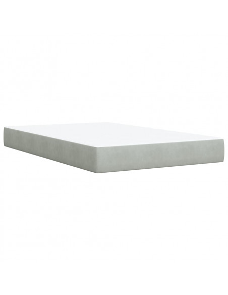 Giroletto a Molle con Materasso Grigio Chiaro 120x200cm Velluto