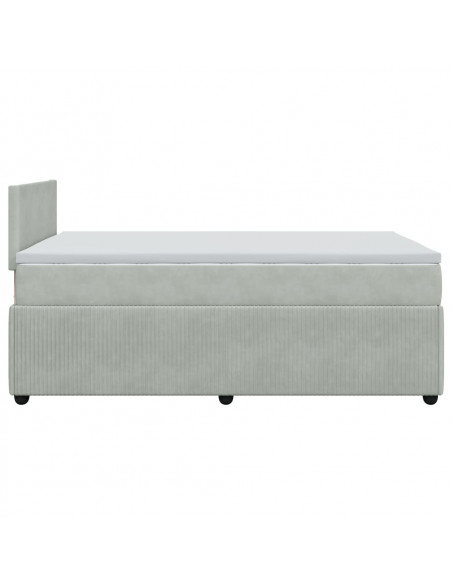 Giroletto a Molle con Materasso Grigio Chiaro 120x200cm Velluto